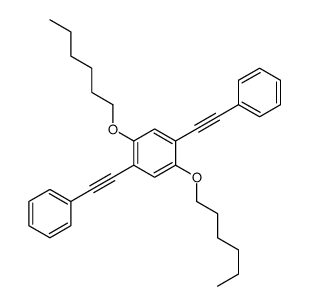 1,4-dihexoxy-2,5-bis(2-phenylethynyl)benzene Structure