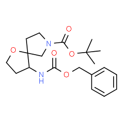 叔-丁基 4-(((苄氧基)羰基)氨基)-1-氧杂-7-氮杂螺[4.4]壬烷-7-甲酸基酯结构式