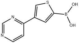 4-(Pyrimidin-4-yl)thiophene-2-boronic acid结构式