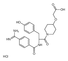 Essigsure, [[1-[2S)-2-[[4-(aminoiminomethyl)benzoyl]amino]-3-(4-hydroxyphenyl)-1-oxopropyl]-4-piperidinyl]oxy]-, Monohydrochlorid结构式