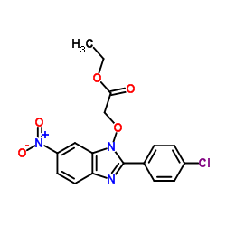 Ethyl {[2-(4-chlorophenyl)-6-nitro-1H-benzimidazol-1-yl]oxy}acetate Structure