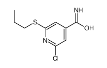 2-氯-6-丙基硫代-4-吡啶羧酰胺结构式