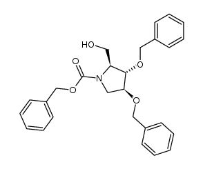 (2S,3S,4S)-1-(benzyloxycarbonyl)-3,4-bis(benzyloxy)-2-(hydroxymethyl)pyrrolidine Structure