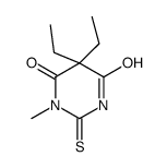 5,5-diethyl-1-methyl-2-sulfanylidene-1,3-diazinane-4,6-dione结构式