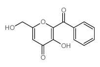 4H-Pyran-4-one, 2-benzoyl-3-hydroxy-6- (hydroxymethyl)- Structure