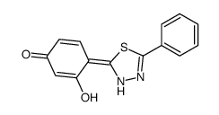 3-hydroxy-4-(5-phenyl-3H-1,3,4-thiadiazol-2-ylidene)cyclohexa-2,5-dien-1-one结构式