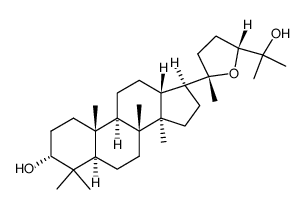 (24R)-20,24-Epoxy-5α-dammarane-3α,25-diol结构式