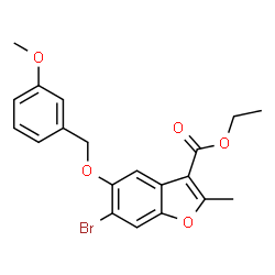 ethyl 6-bromo-5-((3-methoxybenzyl)oxy)-2-methylbenzofuran-3-carboxylate structure