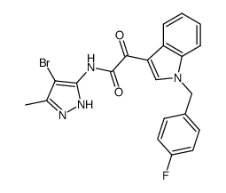 N-(4-bromo-5-methyl-2H-pyrazol-3-yl)-2-[1-(4-fluorobenzyl)-1H-indol-3-yl]-2-oxo-acetamide结构式