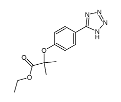 2-methyl-2-[4-(1(2)H-tetrazol-5-yl)-phenoxy]-propionic acid ethyl ester Structure