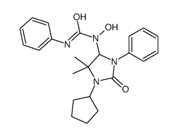 1-(1-cyclopentyl-5,5-dimethyl-2-oxo-3-phenylimidazolidin-4-yl)-1-hydroxy-3-phenylurea结构式