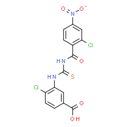 4-CHLORO-3-[[[(2-CHLORO-4-NITROBENZOYL)AMINO]THIOXOMETHYL]AMINO]-BENZOIC ACID Structure