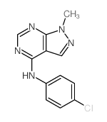 1H-Pyrazolo[3,4-d]pyrimidin-4-amine,N-(4-chlorophenyl)-1-methyl- structure