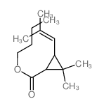 Cyclopropanecarboxylicacid, 2,2-dimethyl-3-(2-methyl-1-propen-1-yl)-, butyl ester结构式