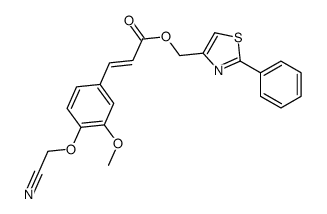 (2-phenyl-1,3-thiazol-4-yl)methyl 3-[4-(cyanomethoxy)-3-methoxyphenyl]prop-2-enoate结构式