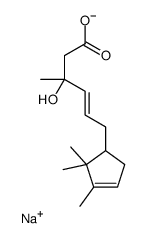 3-Hydroxy-3-methyl-6-(2,2,3-trimethyl-3-cyclopenten-1-yl)-5-hexenoic acid sodium salt结构式