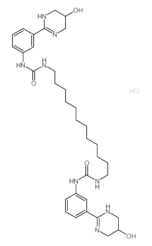 3-[3-(5-hydroxy-1,4,5,6-tetrahydropyrimidin-2-yl)phenyl]-1-[12-[[3-(5-hydroxy-1,4,5,6-tetrahydropyrimidin-2-yl)phenyl]carbamoylamino]dodecyl]urea结构式