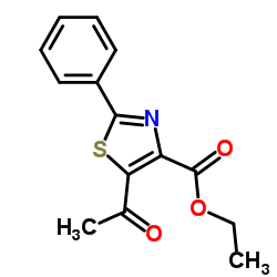 ethyl 5-acetyl-2-phenylthiazole-4-carboxylate structure