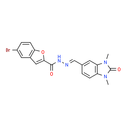 2-Benzofurancarboxylicacid,5-bromo-,[(2,3-dihydro-1,3-dimethyl-2-oxo-1H-benzimidazol-5-yl)methylene]hydrazide(9CI) picture