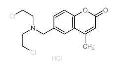 6-[bis(2-chloroethyl)aminomethyl]-4-methyl-chromen-2-one structure