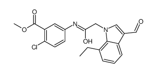 Benzoic acid, 2-chloro-5-[[(7-ethyl-3-formyl-1H-indol-1-yl)acetyl]amino]-, methyl ester (9CI)结构式