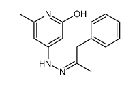 6-methyl-4-[2-(1-phenylpropan-2-ylidene)hydrazinyl]-1H-pyridin-2-one结构式