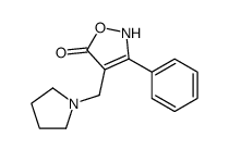 3-phenyl-4-(pyrrolidin-1-ylmethyl)-2H-1,2-oxazol-5-one结构式