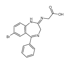 2-((7-bromo-5-phenyl-1H-benzo[e][1,4]diazepin-2(3H)-ylidene)amino)acetic acid结构式