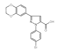 1-(4-bromophenyl)-3-(2,3-dihydrobenzo[b][1,4]dioxin-7-yl)-1h-pyrazole-5-carboxylic acid Structure