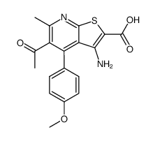 5-acetyl-3-amino-4-(4'-methoxyphenyl)-6-methyl-thieno[2,3-b]pyridine-2-carboxylic acid结构式