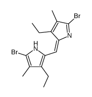 5,5'-dibromo-3,3'-diethyl-4,4'-dimethyl-1H,2'H-2,2'-methanylylidene-bis-pyrrole Structure