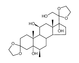 3,20-Bis-ethylendioxy-6β-methyl-pregnan-5α,11β,17α,21-tetrol结构式