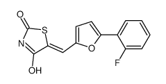 5-[[5-(2-fluorophenyl)furan-2-yl]methylidene]-1,3-thiazolidine-2,4-dione结构式