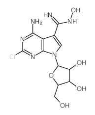 7H-Pyrrolo[2,3-d]pyrimidine-5-carboximidamide,4-amino-2-chloro-N-hydroxy-7-b-D-ribofuranosyl-结构式