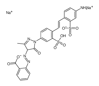 disodium hydrogen 2-[[1-[4-[2-(4-amino-2-sulphonatophenyl)vinyl]-3-sulphonatophenyl]-4,5-dihydro-3-methyl-5-oxo-1H-pyrazol-4-yl]azo]benzoate picture