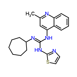 2-Cycloheptyl-1-(2-methyl-4-quinolinyl)-3-(1,3-thiazol-2-yl)guanidine结构式