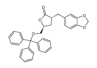 2-piperonyl-4-trityloxymethyl-4-butanolide Structure