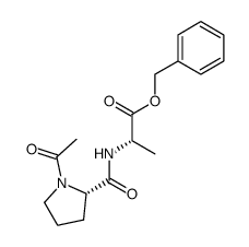 N-(N'-acetyl-L-prolyl)-L-alanine benzyl ester Structure