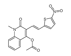 2(1H)-Quinolinone, 4-(acetyloxy)-1-methyl-3-(2-(5-nitro-2-thienyl)ethe nyl)- Structure