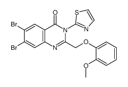 6,7-dibromo-2-[(2-methoxyphenoxy)methyl]-3-(1,3-thiazol-2-yl)quinazolin-4-one Structure