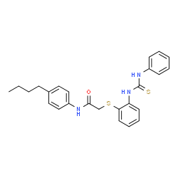 2-((2-[(ANILINOCARBOTHIOYL)AMINO]PHENYL)SULFANYL)-N-(4-BUTYLPHENYL)ACETAMIDE Structure