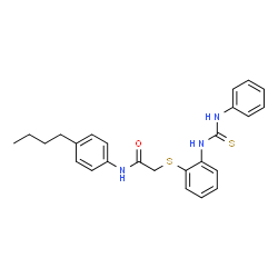 2-((2-[(ANILINOCARBOTHIOYL)AMINO]PHENYL)SULFANYL)-N-(4-BUTYLPHENYL)ACETAMIDE结构式