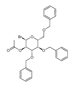 2-O-acetyl-3,4,6-tri-O-benzyl-α-D-glucopyranosyl bromide Structure