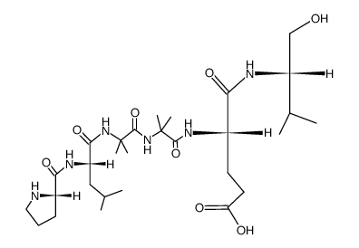 L-Prolyl-leucyl-α-aminoisobutyryl-α-aminoisobutyryl-α-glutamyl-valinol Structure