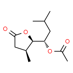 2(3H)-Furanone,5-[(1S)-1-(acetyloxy)-3-methylbutyl]dihydro-4-methyl-,(4S,5R)-(9CI) Structure