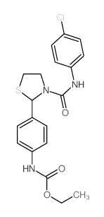 ethyl N-[4-[3-[(4-chlorophenyl)carbamoyl]thiazolidin-2-yl]phenyl]carbamate structure