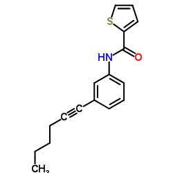 N-[3-(1-Hexyn-1-yl)phenyl]-2-thiophenecarboxamide结构式