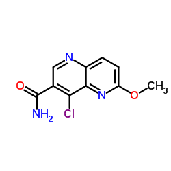 4-Chloro-6-methoxy-1,5-naphthyridine-3-carboxamide Structure