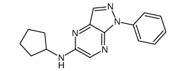 N-cyclopentyl-1-phenylpyrazolo[3,4-b]pyrazin-5-amine结构式