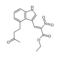 (Z)-2-Nitro-3-[4-(3-oxo-butyl)-1H-indol-3-yl]-acrylic acid ethyl ester结构式